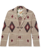 ETRO - Slim-Fit Linen-Jacquard Cardigan - Brown