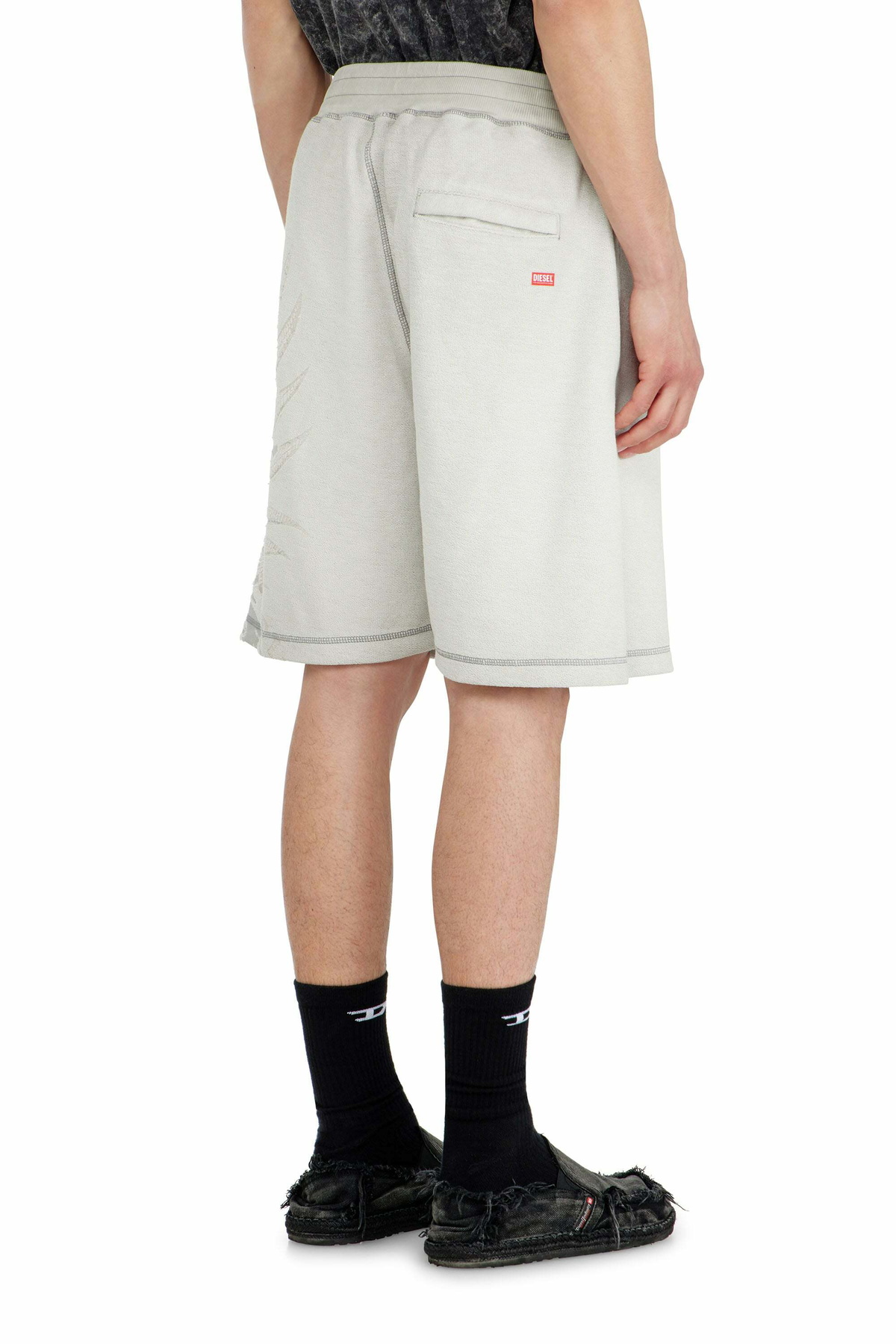 Diesel Sweatshorts with dévoré motifs - Shorts Mens in Grey