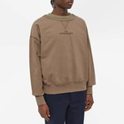 Maison Margiela Men's Embroidered Text Logo Crew Sweat in Military Olive