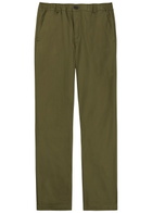 Oliver Spencer Ashdown Straight-leg Cotton Trousers Green
