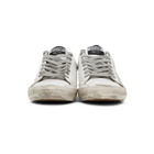 Golden Goose White and Brown Lizard Superstar Sneakers