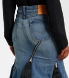 Junya Watanabe Low-rise denim maxi skirt