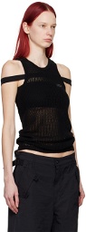 032c Black Embroidered Tank Top