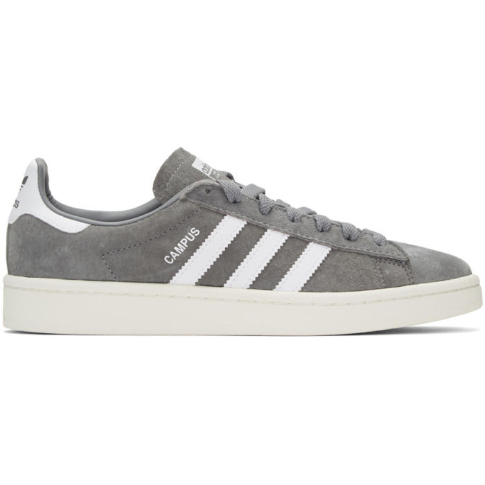 Photo: adidas Originals Grey Suede Campus Sneakers 