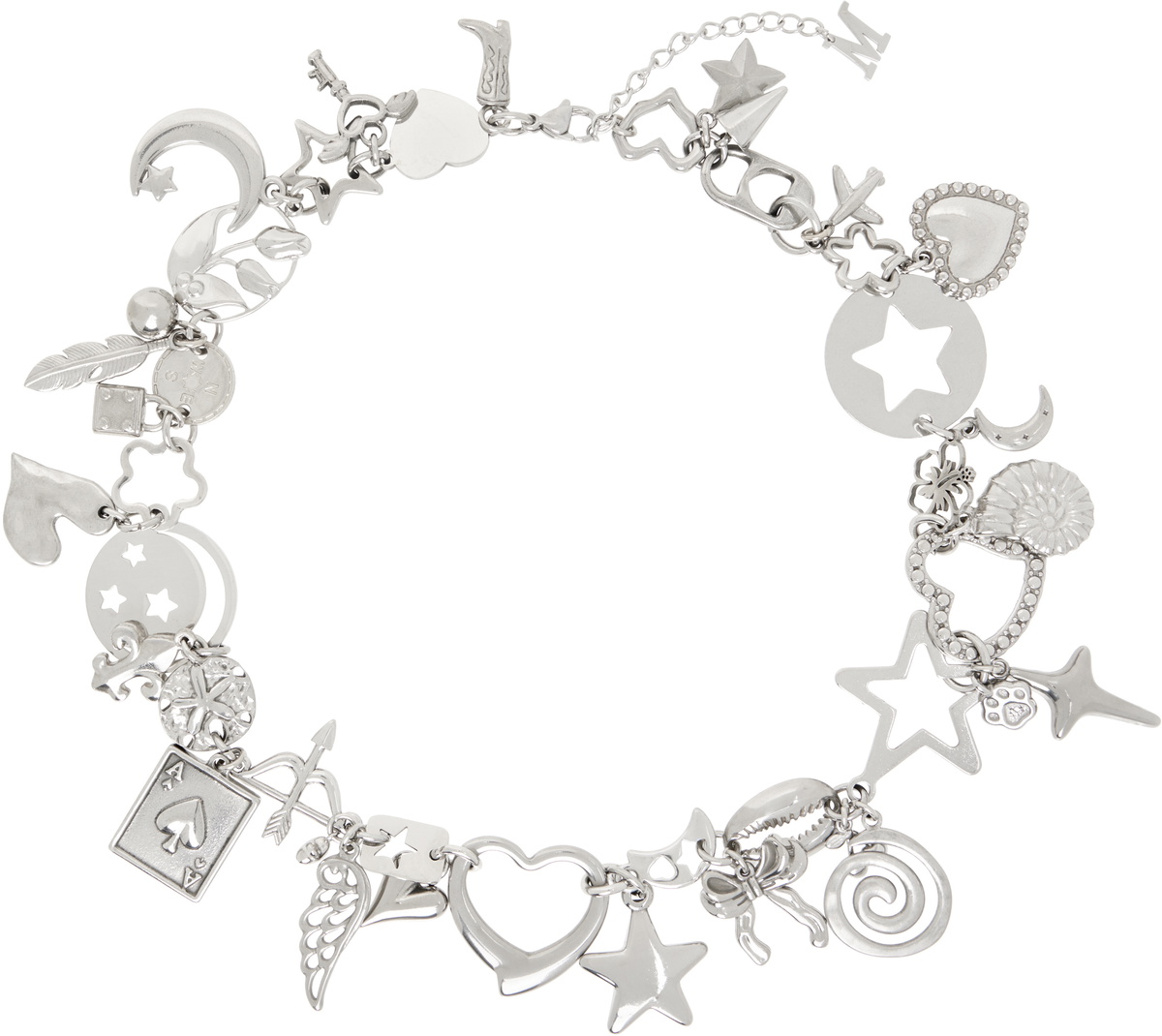 Marland Backus Silver Chrome Charm Necklace