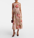 Dolce&Gabbana Floral belted cotton midi dress