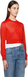 alexanderwang.t Red Logo-Embroidered Cropped Cardigan