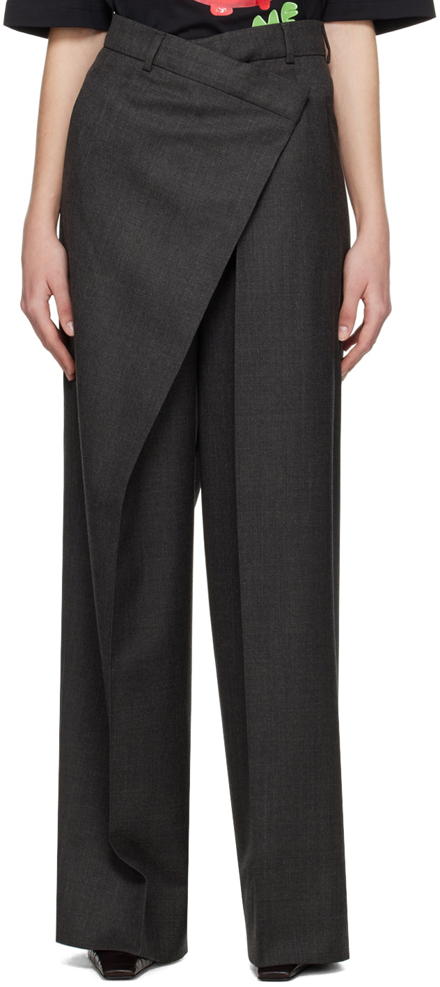 Acne Studios Tailored Wrap Trousersサイズ48 Acne Studios Gray Tailored Wrap Trousers Acne Studios