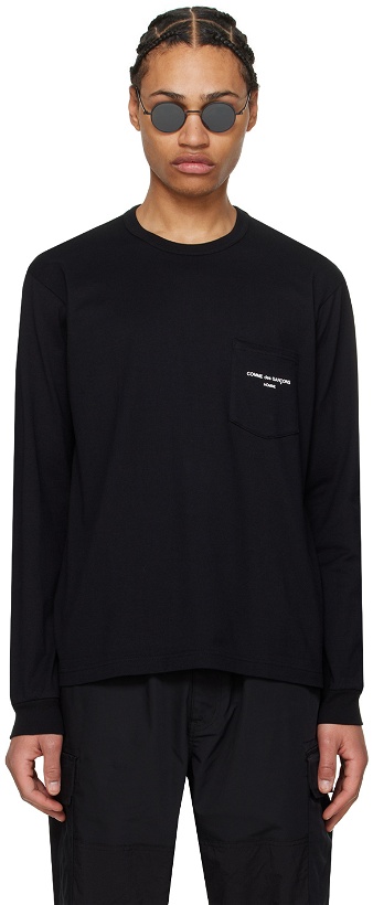 Photo: Comme des Garçons Homme Black Patch Pocket Long Sleeve T-Shirt