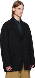 Comme des Garçons Shirt Black Polyester Twill Garment Treated Blazer