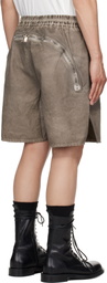 Rick Owens DRKSHDW Gray Hollywood Long Boxers Butt Zipp Shorts