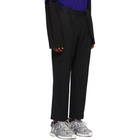 Juun.J Black Straight Pinstripe Trousers