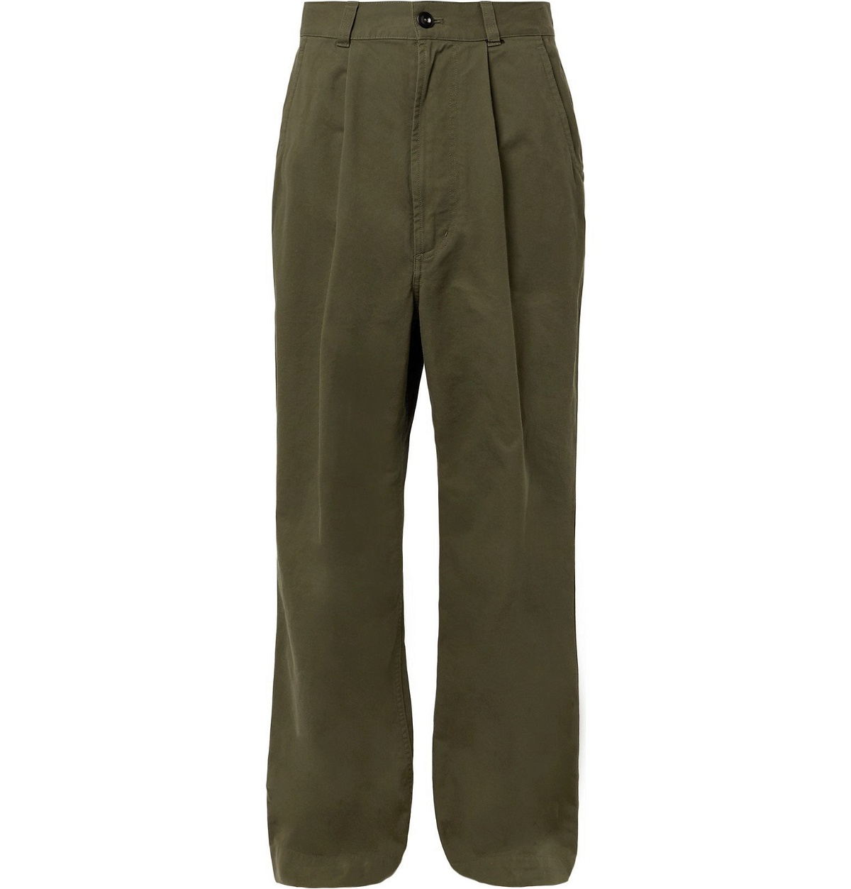 Margaret Howell - MHL Pleated Cotton-Drill Trousers - Green