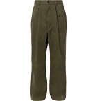 Margaret Howell - MHL Pleated Cotton-Drill Trousers - Green