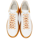 Alexander McQueen White and Orange Oversized Sneakers