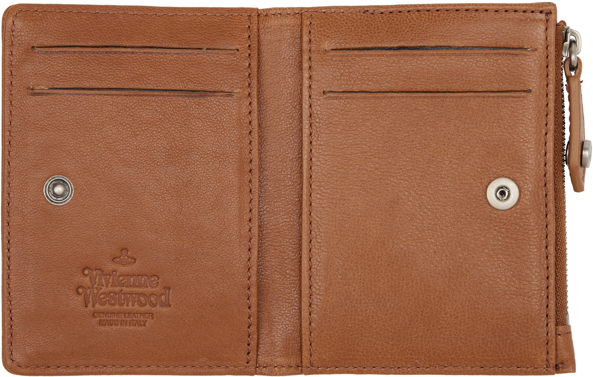 Vivienne Westwood Brown Slim Flap Card Holder Vivienne Westwood