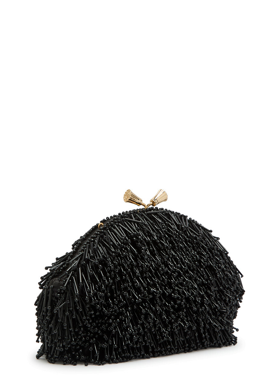 Anya Hindmarch Eyes Embellished Satin Clutch - Black - One Size