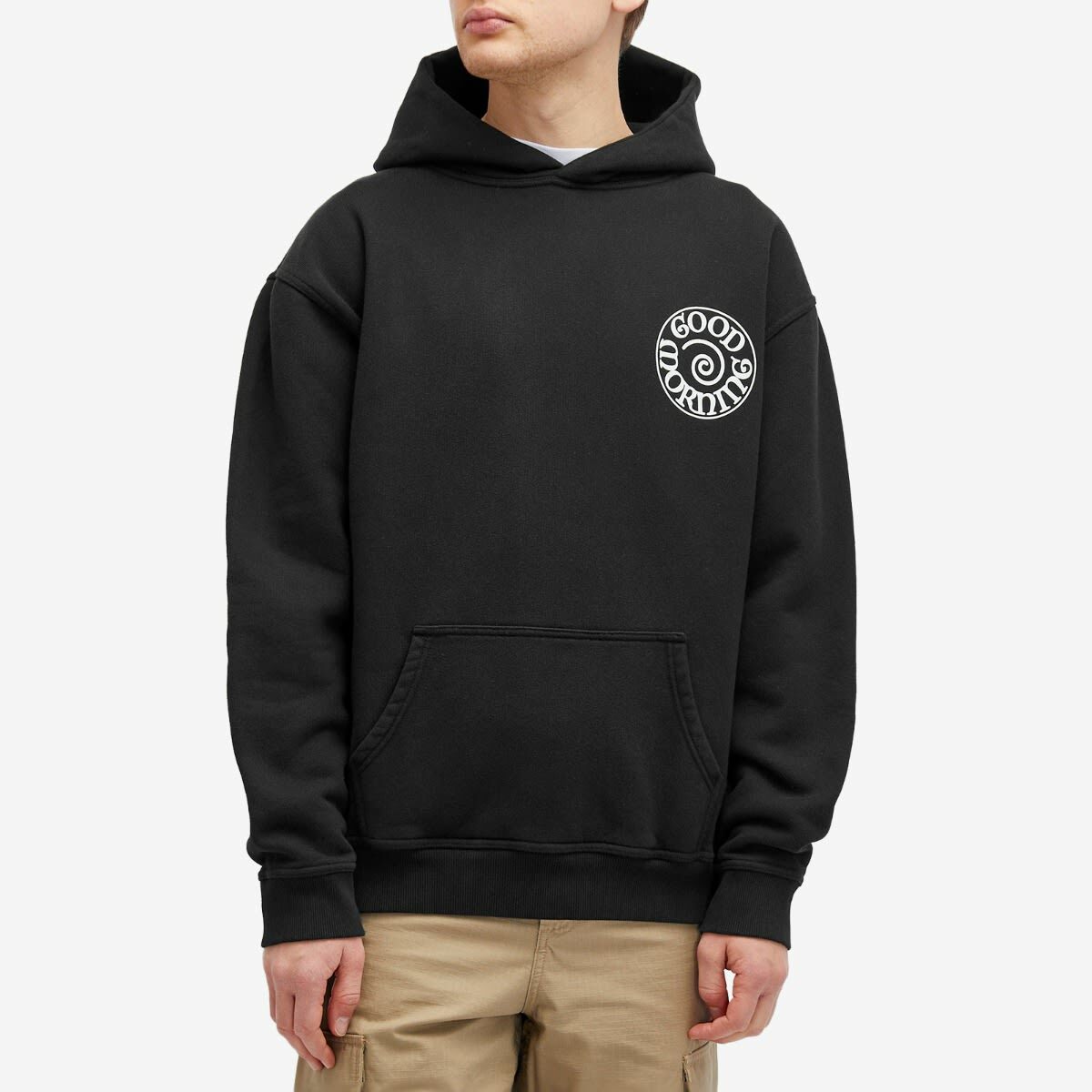Good Morning Tapes Men's Spiral Logo Hoodie in Black