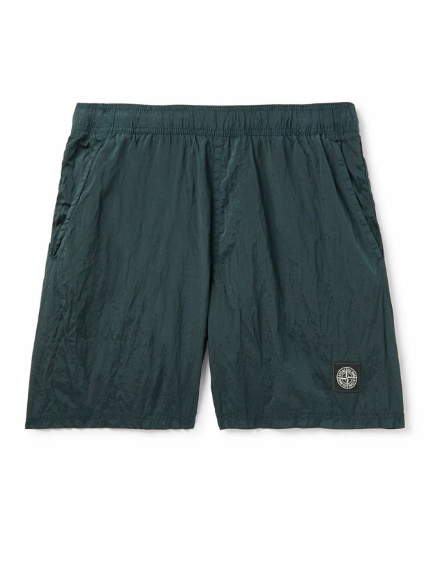Photo: Stone Island - Straight-Leg Mid-Length Logo-Appliquéd Swim Shorts - Green