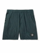 Stone Island - Straight-Leg Mid-Length Logo-Appliquéd Swim Shorts - Green