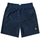 Stone Island Garment Dyed Nylon Metal Patch Logo Swim Short