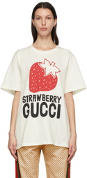 Gucci Off-White 'Strawberry Gucci' Cotton T-Shirt