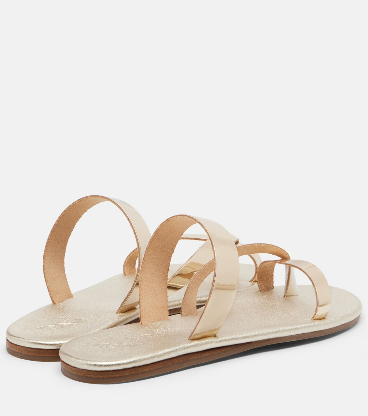 Ancient Greek Sandals Daphnae metallic leather sandals