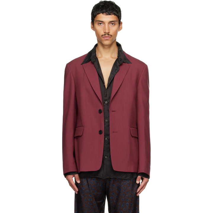 Photo: Dries Van Noten Burgundy Wool Blazer