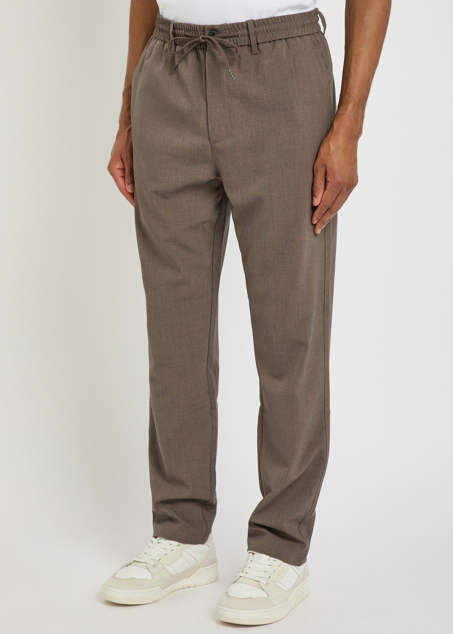 Les Deux Como Drawstring Tapered-leg Woven Trousers Bronze