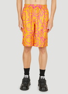 Stencil Print Shorts in Orange