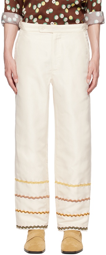 Photo: Bode Off-White Rickrack Trousers