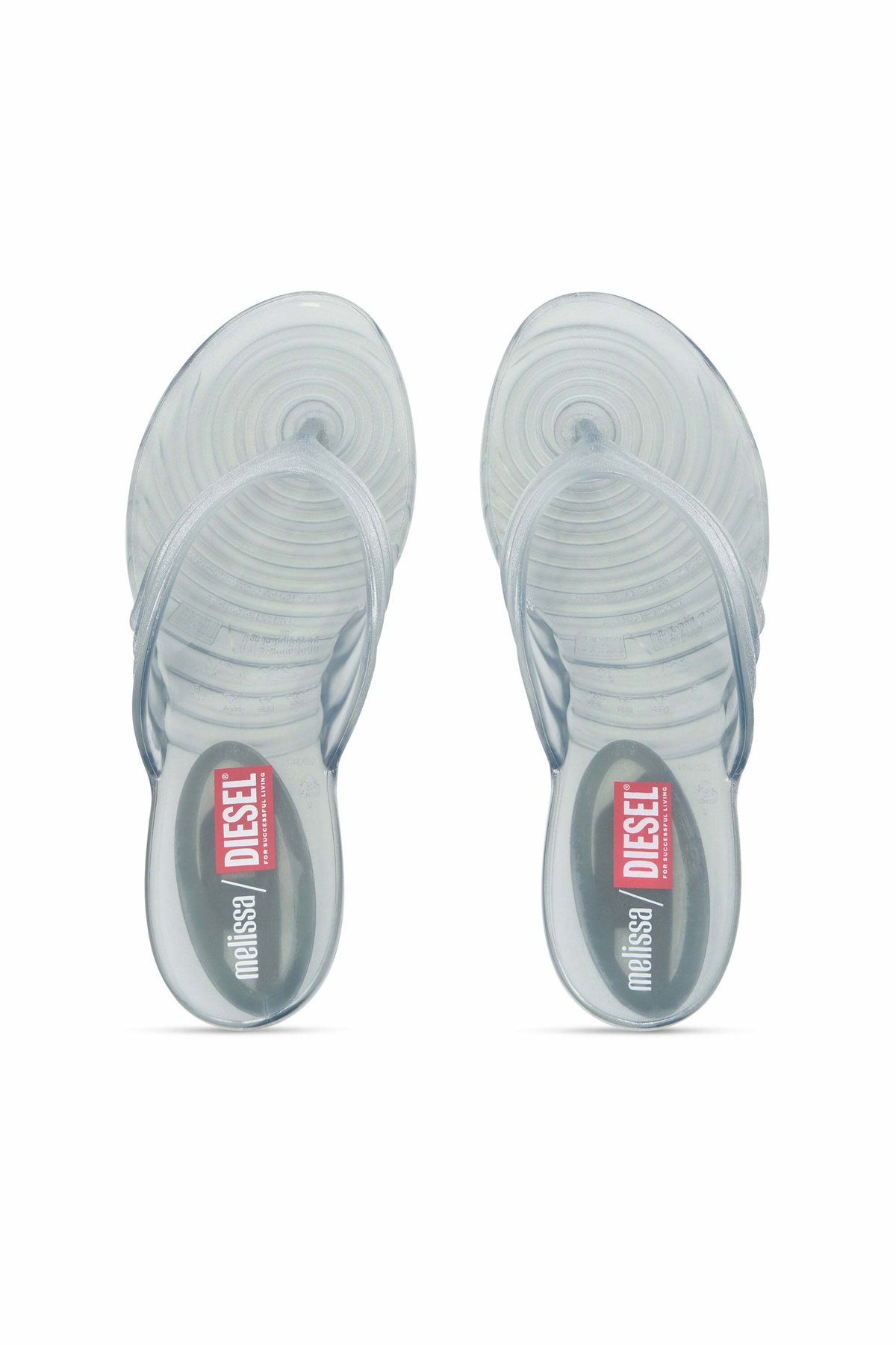 Diesel Sculptural flip-flops in Melflex - Sandals Womens in Silver