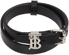 Burberry Black Monogram Motif Leather Bracelet
