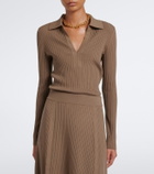 Joseph Ribbed-knit wool-blend polo sweater