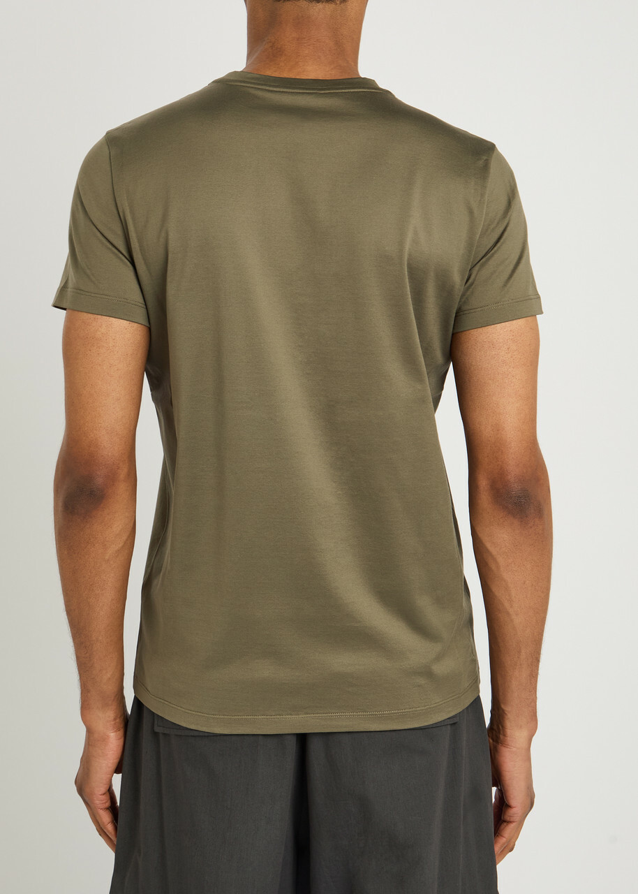 Moncler Logo Cotton T-shirt Khaki Moncler