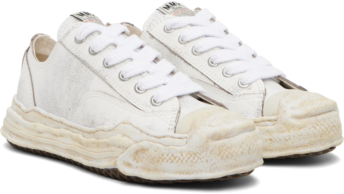 Maison MIHARA YASUHIRO White 'Hank' OG Sole Shrink Leather Low-Top Sneakers
