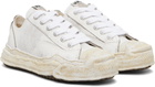 Maison MIHARA YASUHIRO White 'Hank' OG Sole Shrink Leather Low-Top Sneakers