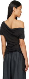 St. Agni Black Fine Jersey Off Shoulder Top