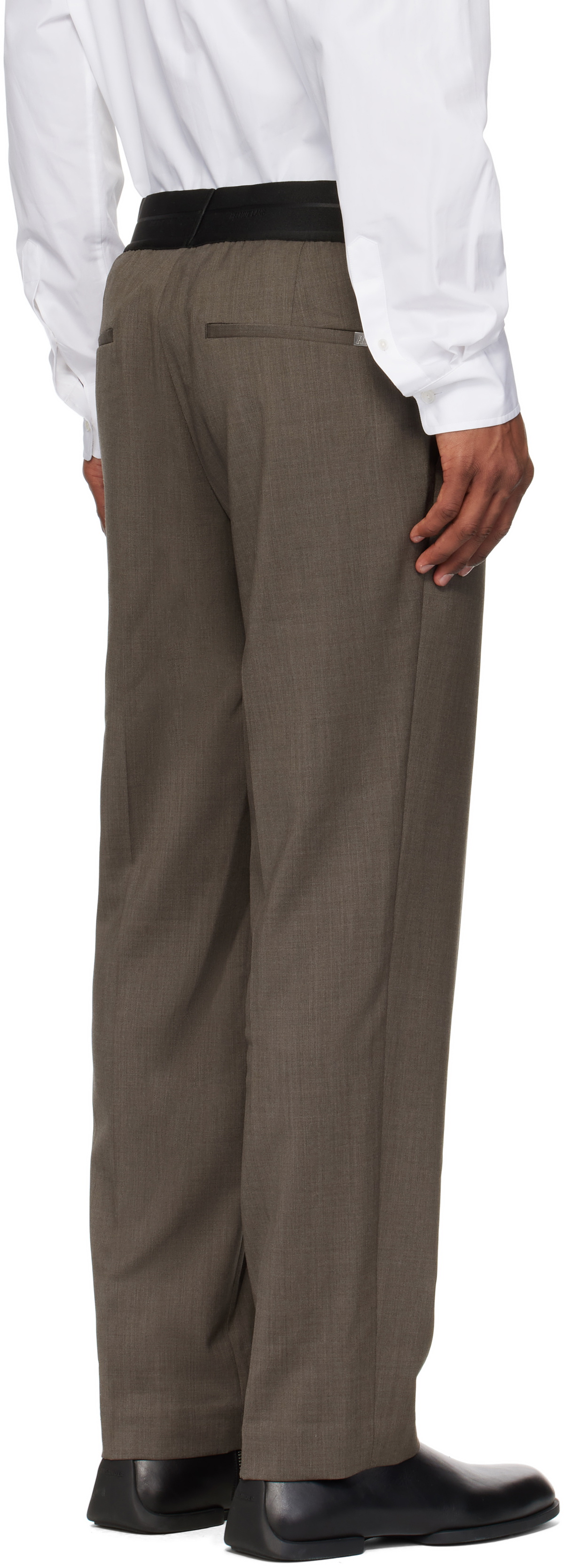 Helmut Lang Brown Tapered Pull-On Trousers