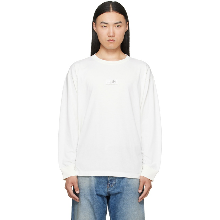 Photo: MM6 Maison Margiela White Long-Sleeved T-shirt