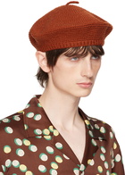 Bode Brown Crochet Beret