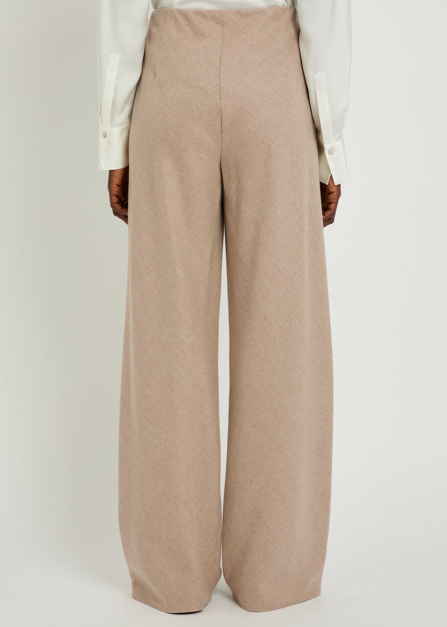 Vince Wide-leg Wool-blend Trousers Beige