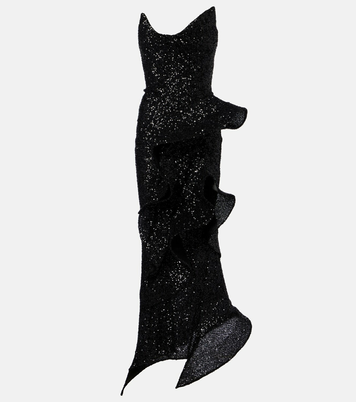 Maticevski Thistle Wave ruffled sequined gown