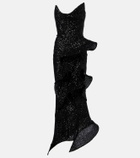 Maticevski Thistle Wave ruffled sequined gown