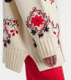 Moncler Grenoble Embroidered wool-blend cardigan