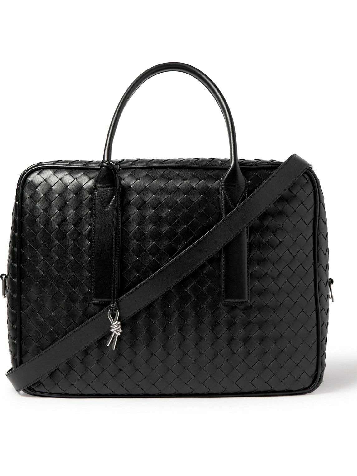 Intrecciato Leather Briefcase in Black - Bottega Veneta