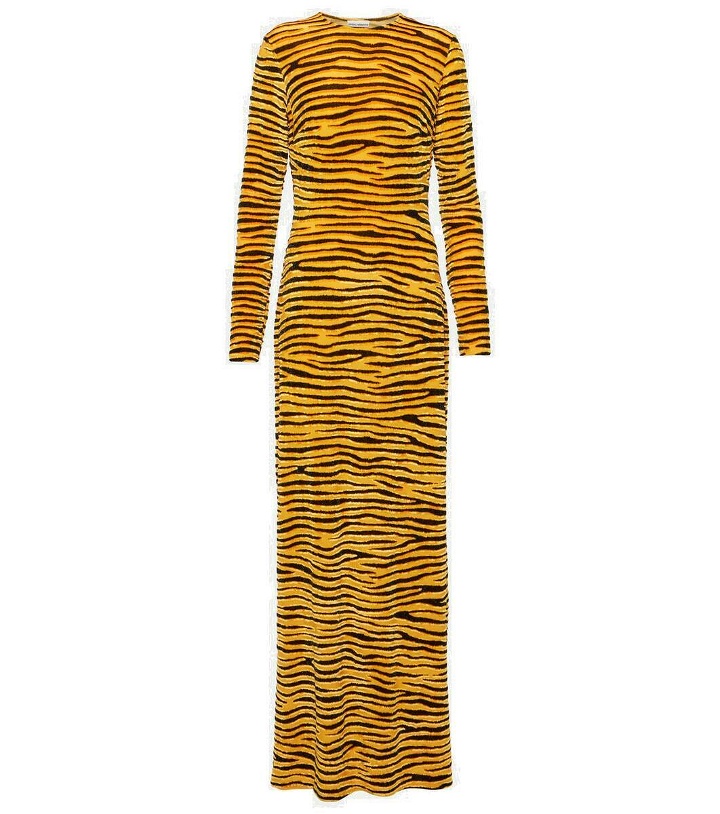 Photo: Rabanne Tiger-print velvet maxi dress