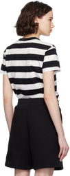 AMI Paris Black & White Striped T-Shirt