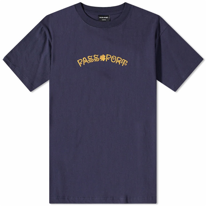 Photo: Pass~Port Men's Sham Embroidery T-Shirt in Navy