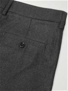 AMI PARIS - Tapered Pleated Virgin Wool Trousers - Gray